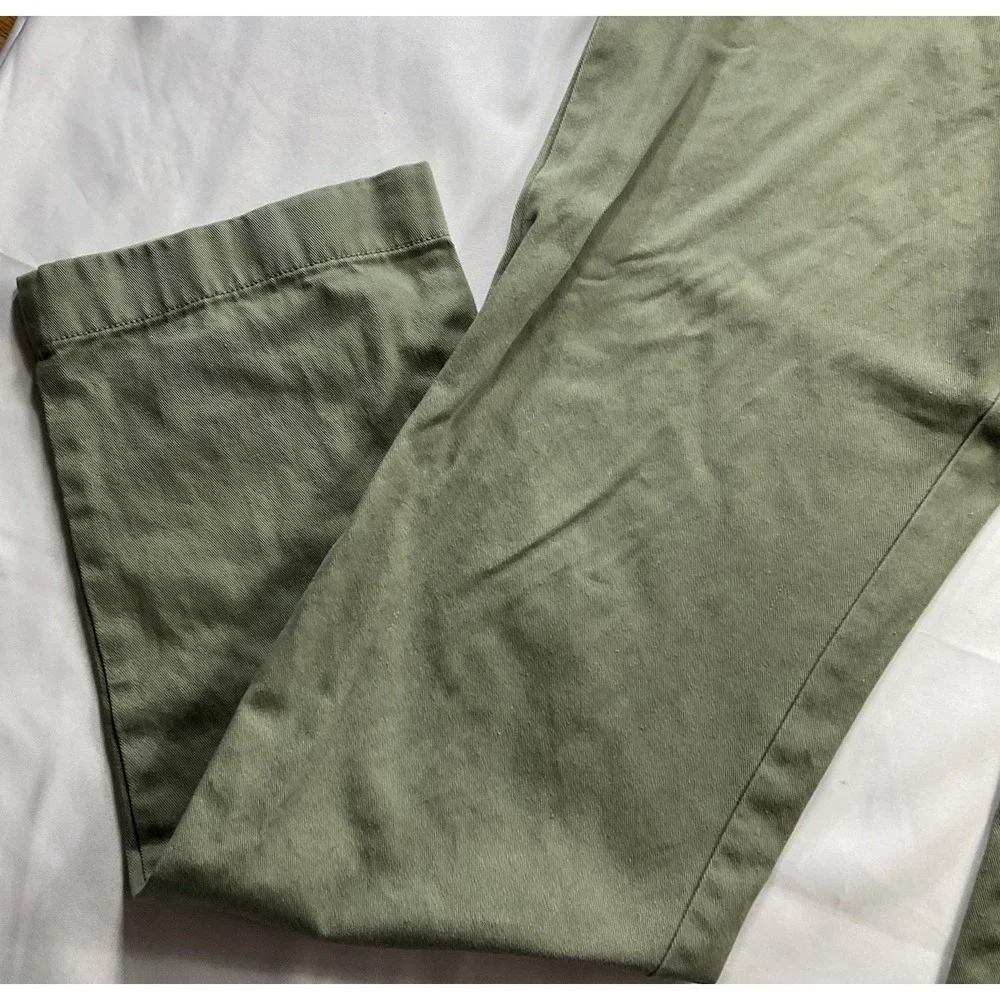 J Crew The Driggs Chino Pants Mens 34X34 Green Slim Tapered Flat Front Casual 23